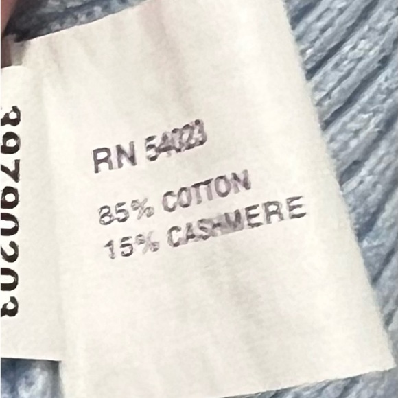 Light Blue cashmere cotton V-Neck Women's Sweater L - Picture 6 of 6